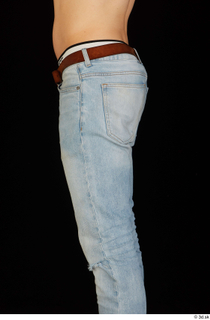 Jamie blue jeans brown belt dressed thigh 0003.jpg